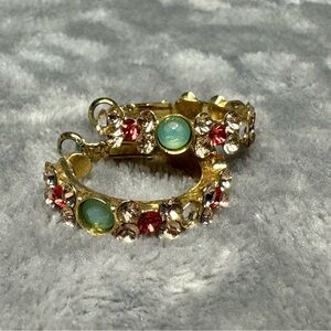 Sorrelli Gold-Tone Earrings with Red and Green Crystals